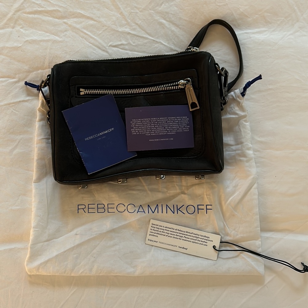 Dark gray Rebecca Minkoff shoulder bag / crossbody bag with removable chain